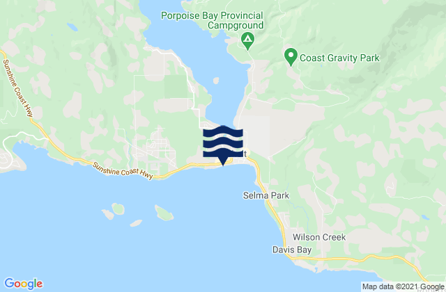 Sechelt, Canadaの潮見表地図