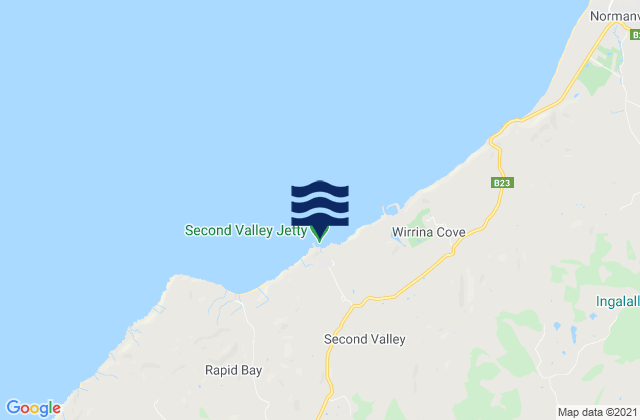 Second Valley, Australiaの潮見表地図