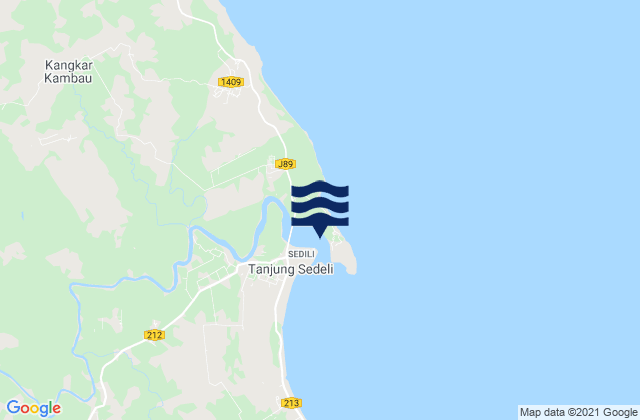 Sedili, Malaysiaの潮見表地図
