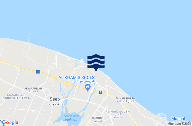 Seeb, Omanの潮見表地図