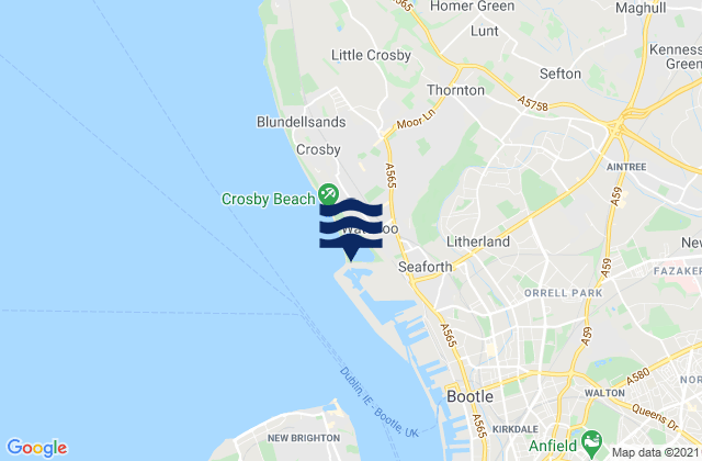 Sefton, United Kingdomの潮見表地図