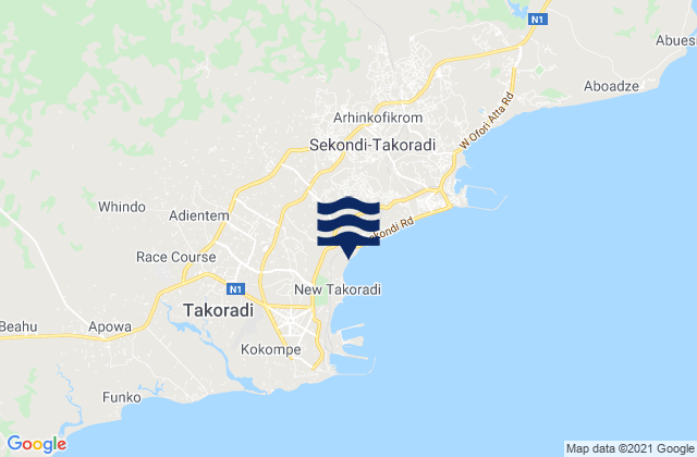 Sekondi-Takoradi, Ghanaの潮見表地図