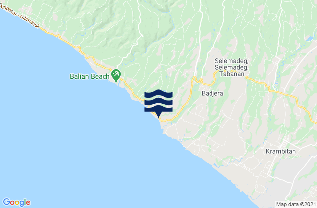 Selemadeg Kelod, Indonesiaの潮見表地図