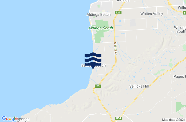Sellicks Beach, Australiaの潮見表地図