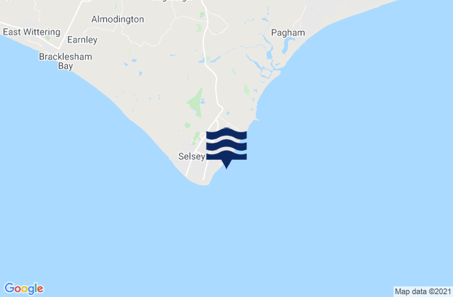 Selsey East Beach, United Kingdomの潮見表地図