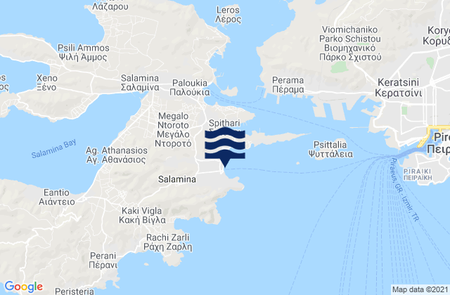 Selínia, Greeceの潮見表地図
