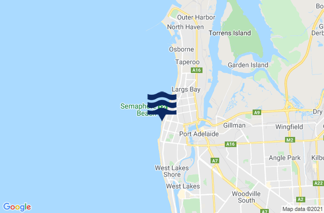 Semaphore Beach, Australiaの潮見表地図