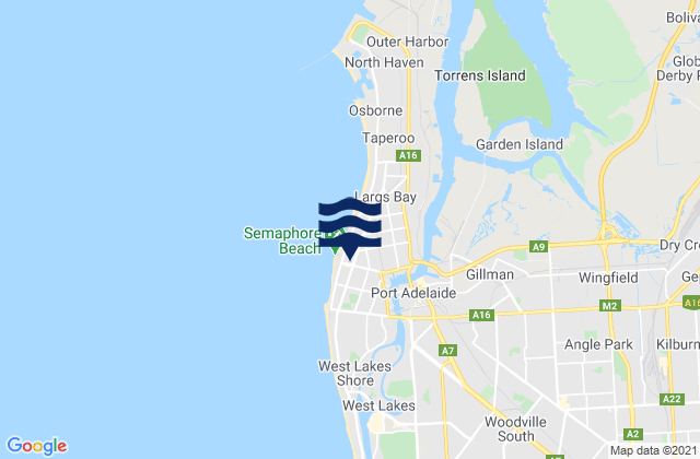 Semaphore, Australiaの潮見表地図