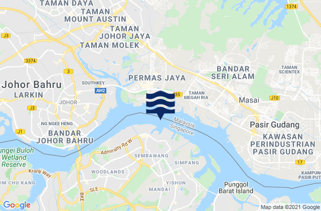 Sembawang, Singaporeの潮見表地図