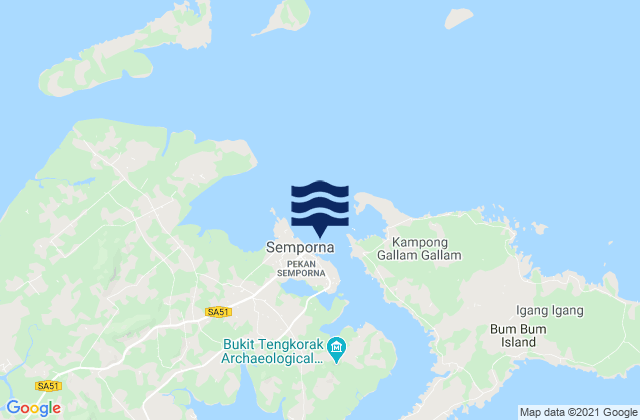 Semporna (Darvel Bay), Malaysiaの潮見表地図