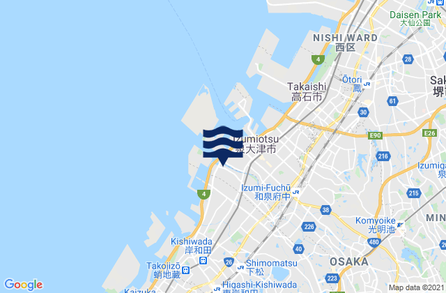 Senboku-gun, Japanの潮見表地図