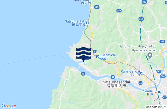 Sendai (Kagosima), Japanの潮見表地図