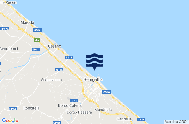 Senigallia, Italyの潮見表地図