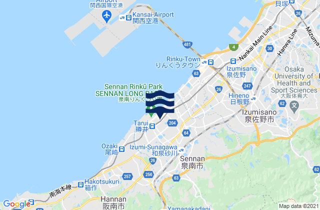 Sennan Shi, Japanの潮見表地図