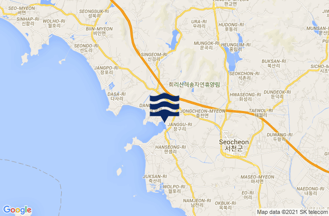 Seocheon-gun, South Koreaの潮見表地図