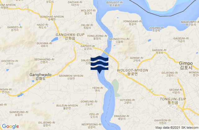 Seonwon, South Koreaの潮見表地図