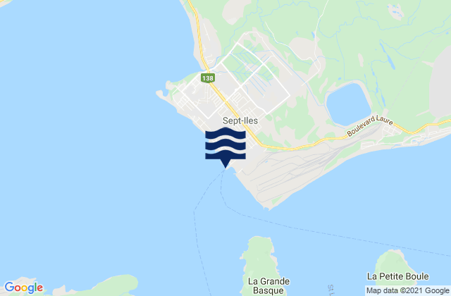 Sept-Îles, Canadaの潮見表地図