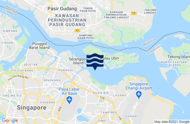 Serangoon Harbour, Singaporeの潮見表地図