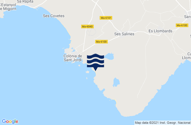 Ses Salines, Spainの潮見表地図