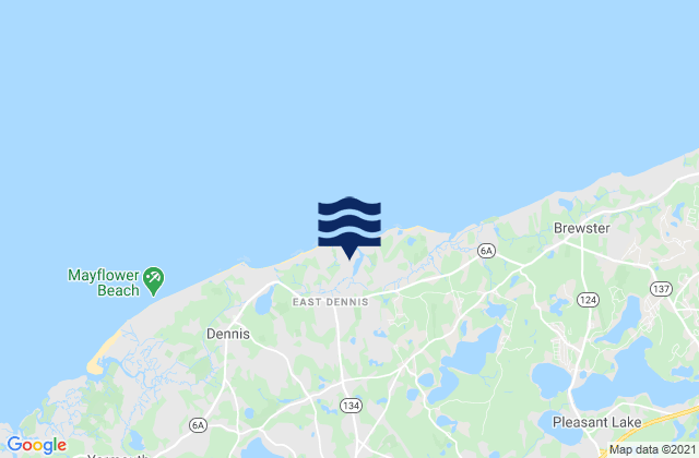 Sesuit Harbor East Dennis, United Statesの潮見表地図
