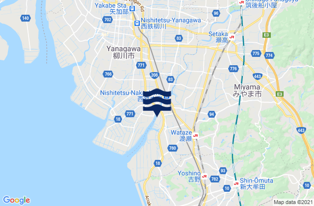 Setakamachi-takayanagi, Japanの潮見表地図
