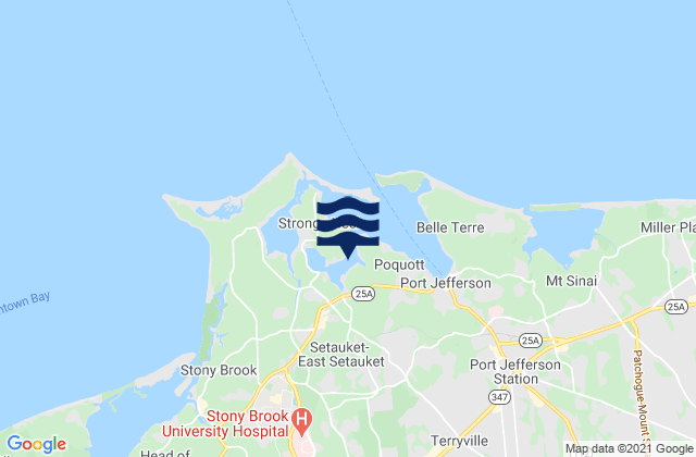 Setauket Harbor, United Statesの潮見表地図