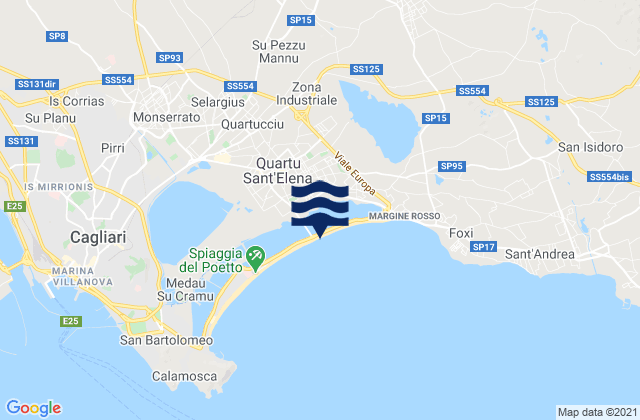 Settimo San Pietro, Italyの潮見表地図