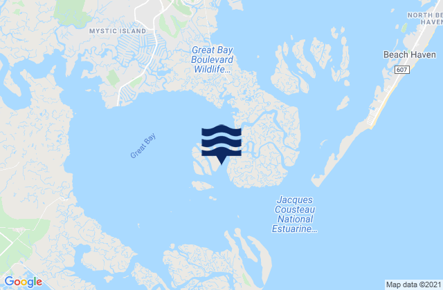 Seven Island (Newmans Thorofare), United Statesの潮見表地図