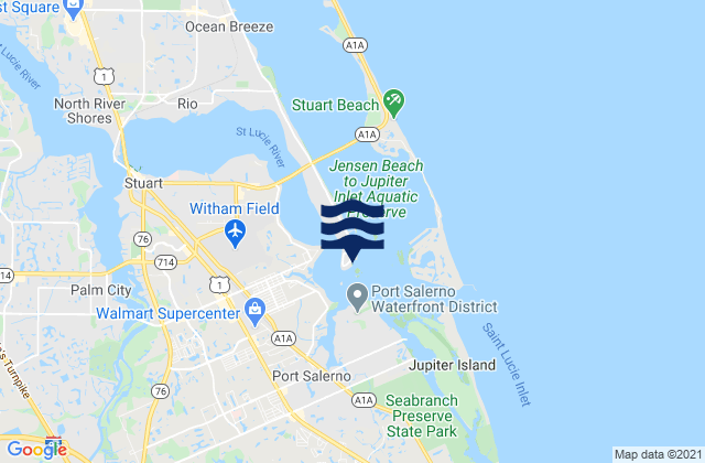 Sewall Point, United Statesの潮見表地図