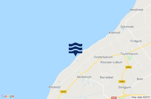 Sexbierum, Netherlandsの潮見表地図