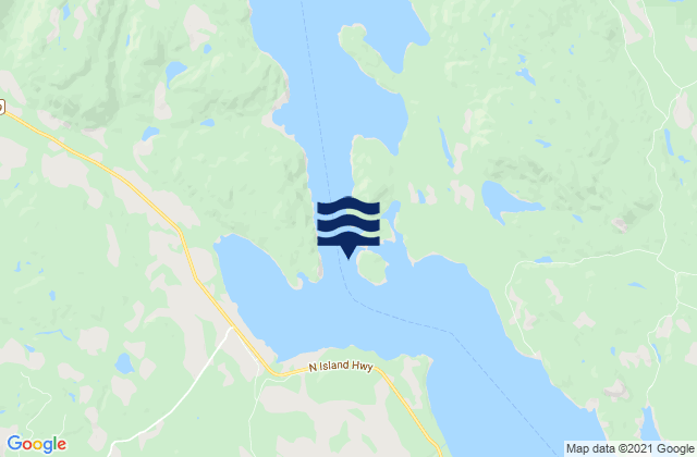 Seymour Narrows, Canadaの潮見表地図
