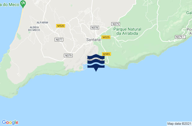Sezimbra, Portugalの潮見表地図