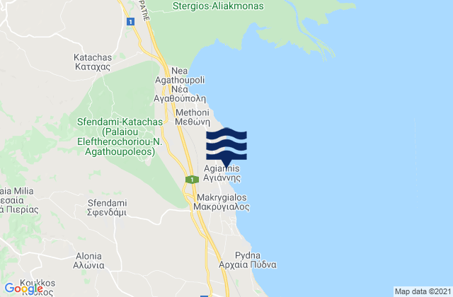 Sfendámi, Greeceの潮見表地図