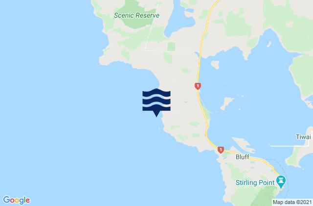 Shag Rock, New Zealandの潮見表地図