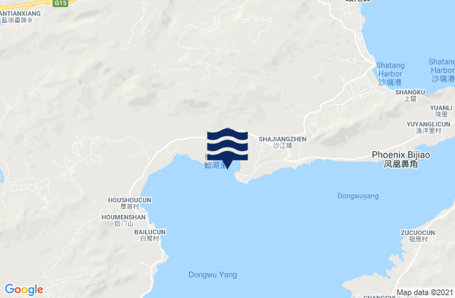 Shajiang, Chinaの潮見表地図