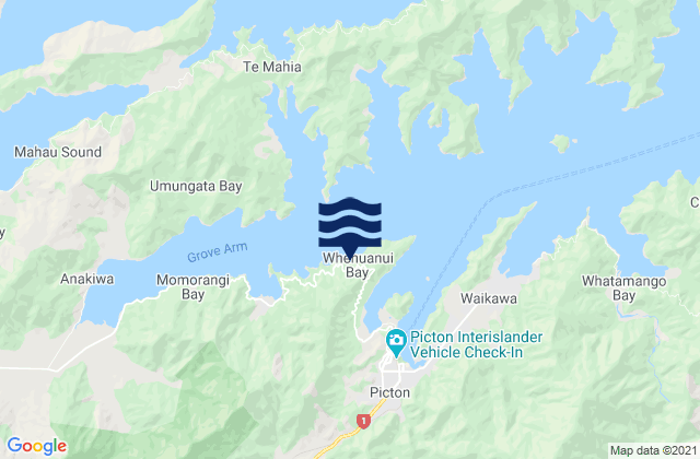 Shakespeare Bay, New Zealandの潮見表地図