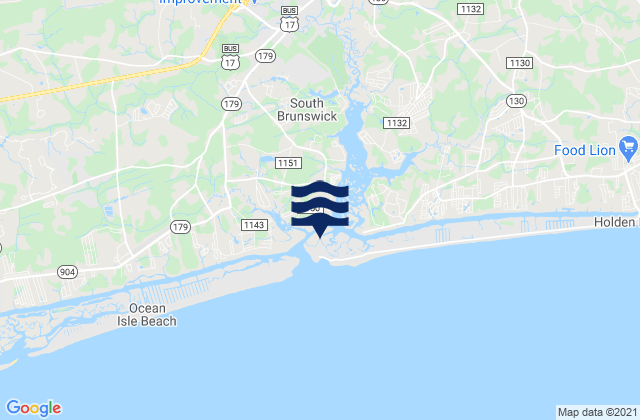 Shallotte Inlet (bowen Point), United Statesの潮見表地図