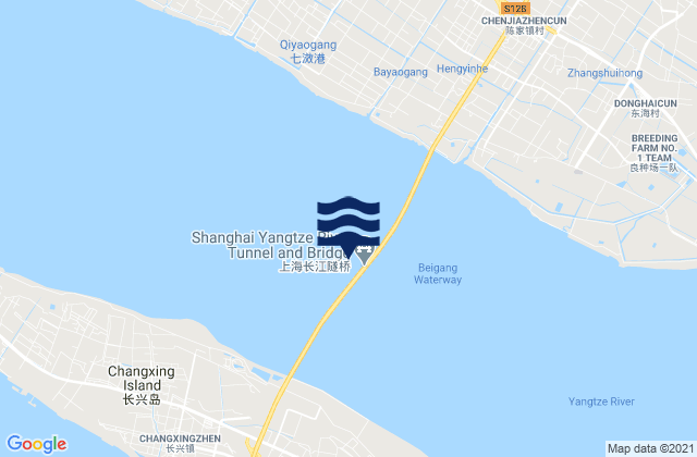 Shanghai Chang Jiang Daqiao, Chinaの潮見表地図