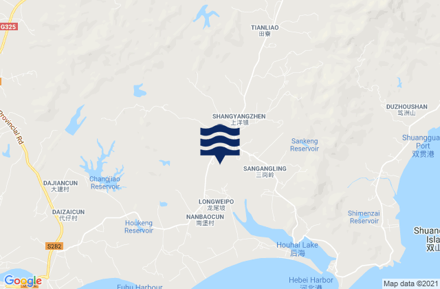 Shangyang, Chinaの潮見表地図
