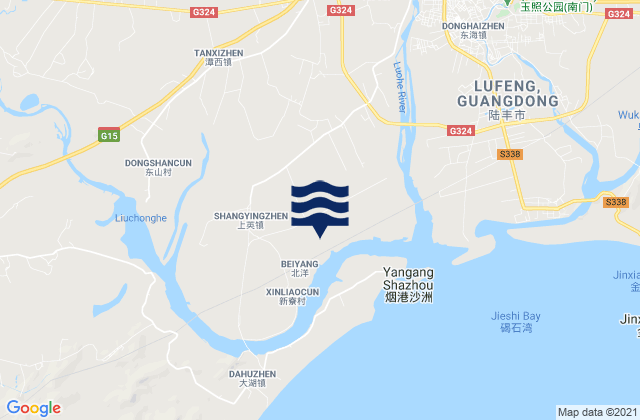 Shangying, Chinaの潮見表地図