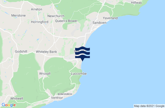Shanklin Beach, United Kingdomの潮見表地図