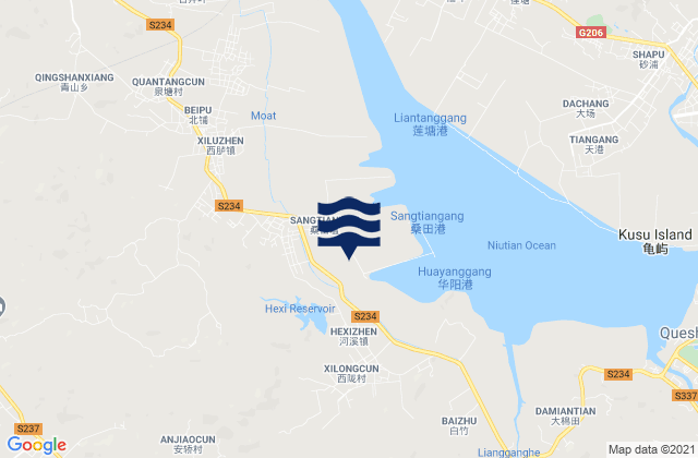 Shantou Shi, Chinaの潮見表地図