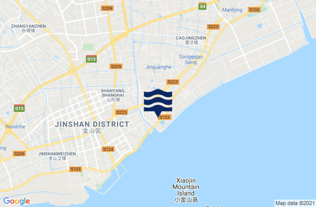 Shanyang, Chinaの潮見表地図