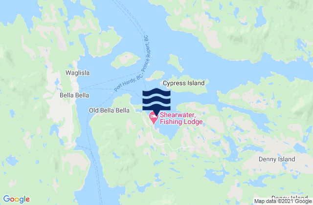 Shearwater Island, Canadaの潮見表地図