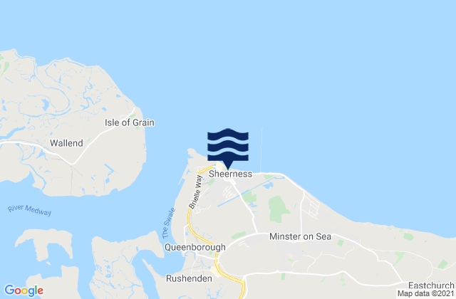 Sheerness, United Kingdomの潮見表地図