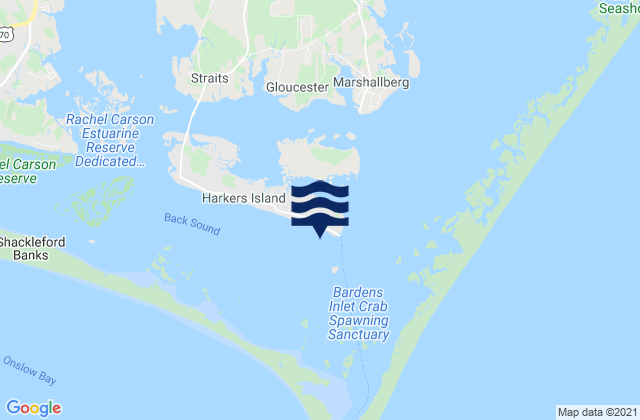 Shell Point (Harkers Island), United Statesの潮見表地図