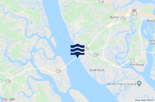 Shell Point (Hwy. 170 Bridge), United Statesの潮見表地図