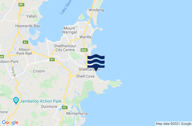 Shellharbour, Australiaの潮見表地図