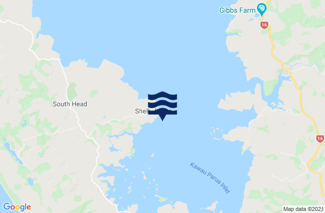 Shelly Beach, New Zealandの潮見表地図