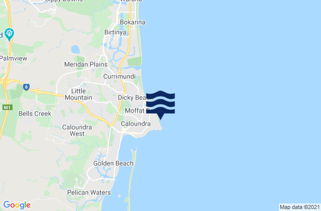 Shelly Beach, Australiaの潮見表地図